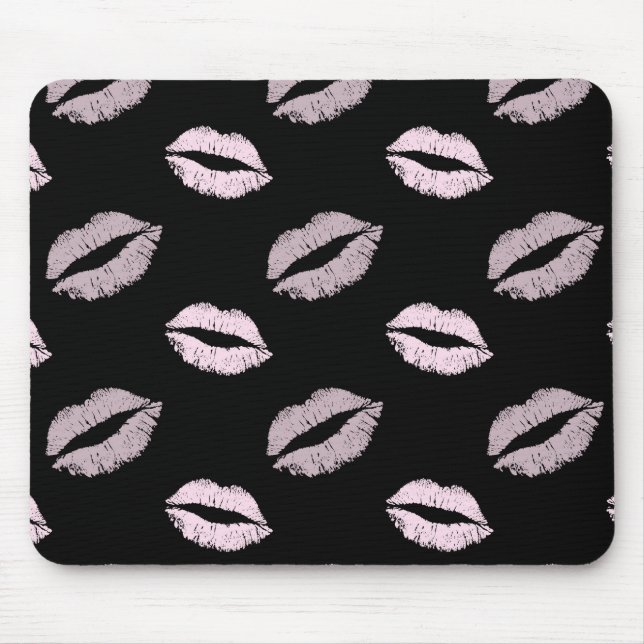 Mousepad Beijos Rosa Prateado (Frente)