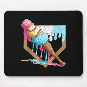 Mousepad Beisebol Dripe Para Boys Home Plate Sorvete Dripe 