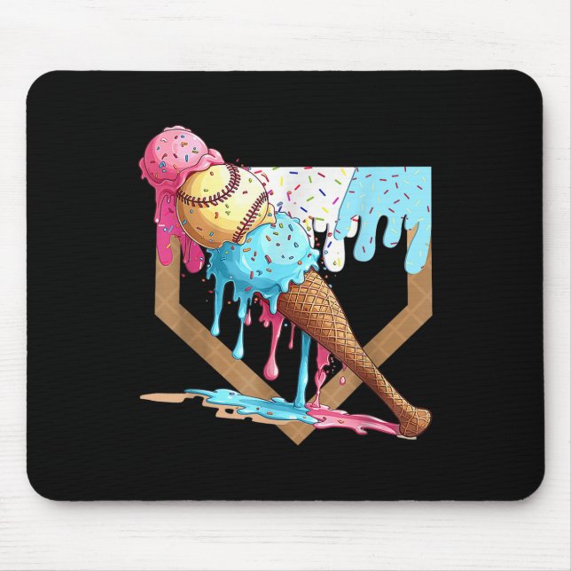 Mousepad Beisebol Dripe Para Boys Home Plate Sorvete Dripe  (Frente)