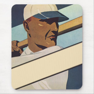 Mousepad Beisebol Esportivo Vintage Batedor, Arte Estilizad