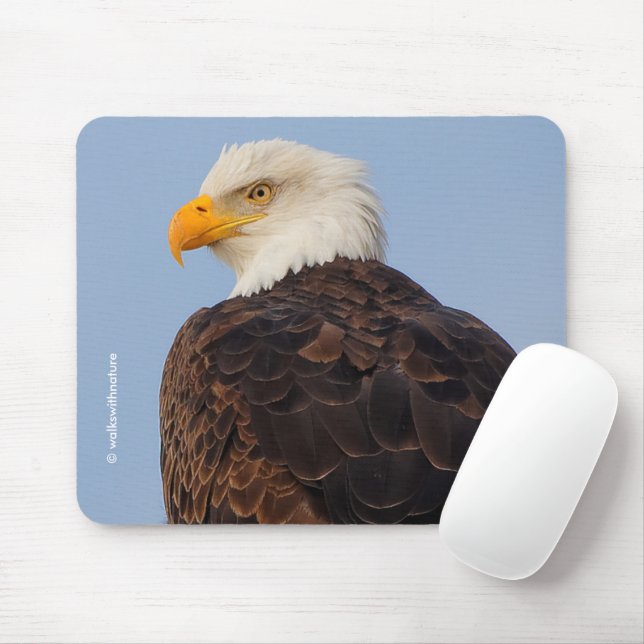 Mousepad Bela águia-calva em uma árvore (Com mouse)