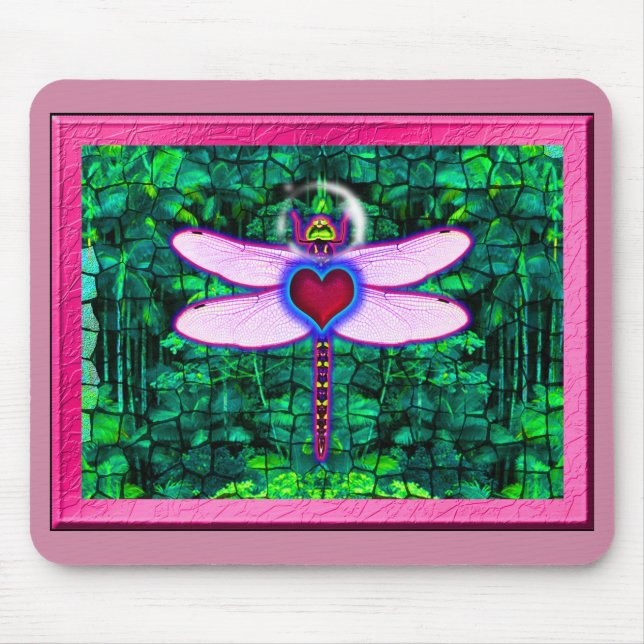 Mousepad Bela Artwitter "Crackel Framed Dragonfly" (Frente)