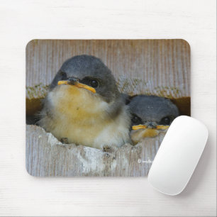 Mousepad Bela árvore de bebês andando olhando para o grande