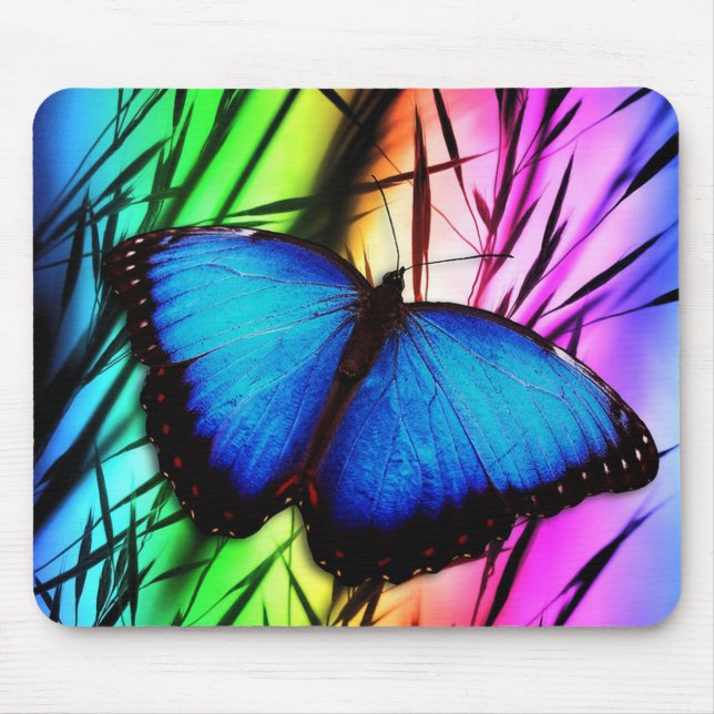 Mousepad Bela Borboleta Azul Morpho (Frente)