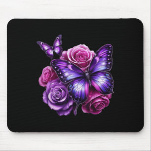 Mousepad Bela Borboleta Rosa Roxa Amantes de Borboleta G