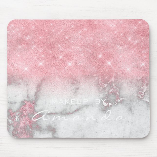 Mousepad Bela Branding Glitter da Mármula de Cinzas Rosa (Frente)