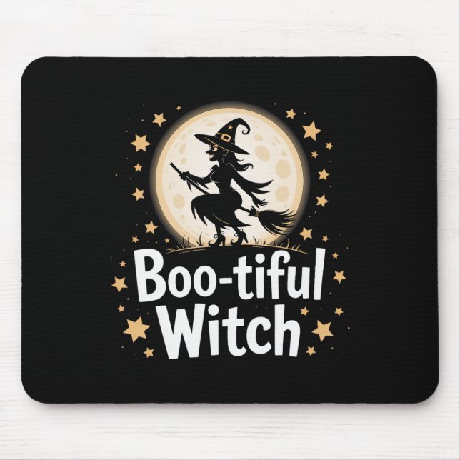 Mousepad Bela Bruxa Silhouette Halloween Bruxa Bruxa Lua 1 (Frente)