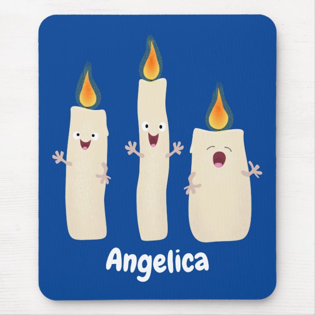 Mousepad Bela canção de cantar trio de vela (Frente)