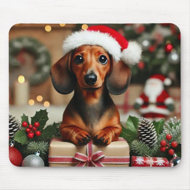 Mousepad Bela Dachshund de Natal (Frente)