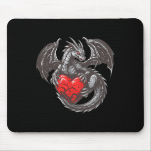 Mousepad Bela Dragão Com Grande Roupa De Coração Vermelha