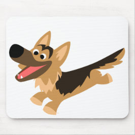 Mousepad Bela e Feliz German shepherd de Cartoon Mousemat