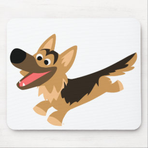 Mousepad Bela e Feliz German shepherd de Cartoon Mousemat