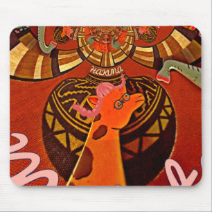 Mousepad Bela e incrível Girafa ama animais safari