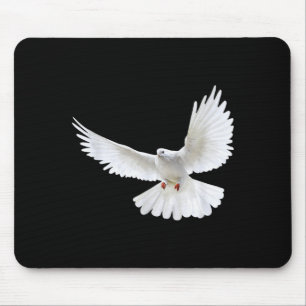 Mousepad Bela Foto Silhueta de Pombo Branco Pacífico Voador