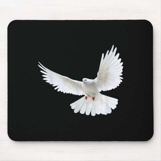 Mousepad Bela Foto Silhueta de Pombo Branco Pacífico Voador (Frente)