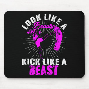 Mousepad Bela Kickboxing Fera Kickboxer Garota Lutadora Mar