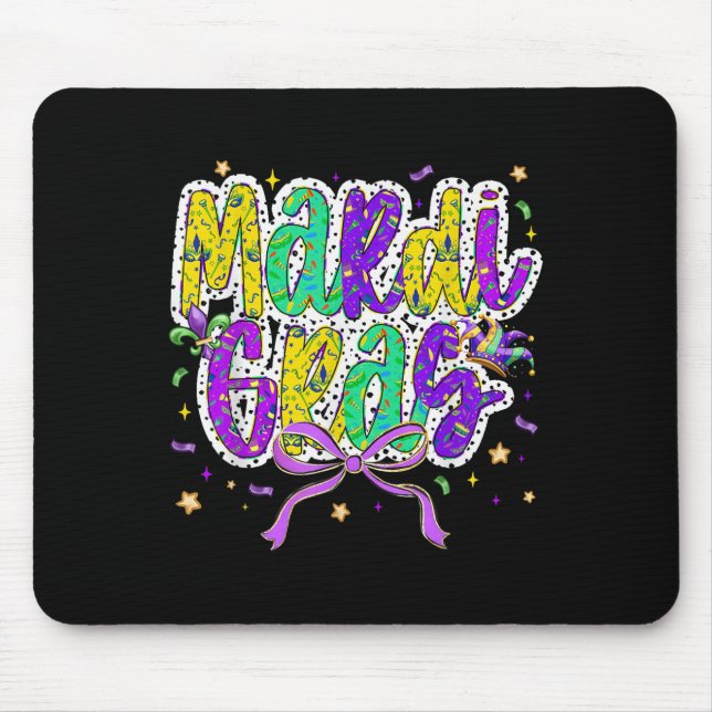 Mousepad Bela Mardi Gras Fat Terça-Feira Arco Coquês Crianç (Frente)