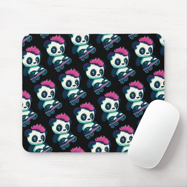Mousepad Bela Panda Bela com Mohawk | Skater Panda (Com mouse)