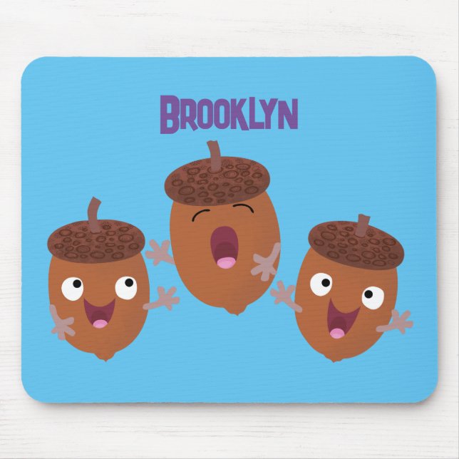 Mousepad Belas bolotas felizes cantando cartoon para crianç (Frente)