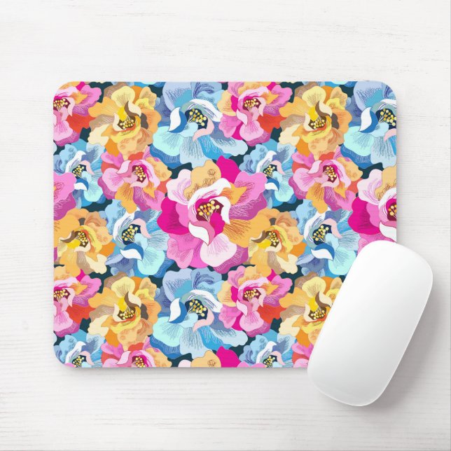 Mousepad Belas Flores Coloridas  (Com mouse)