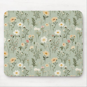 Mousepad Belas Flores de Prado em Verde