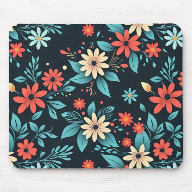 Mousepad Belas Flores Padrão Floral (Frente)