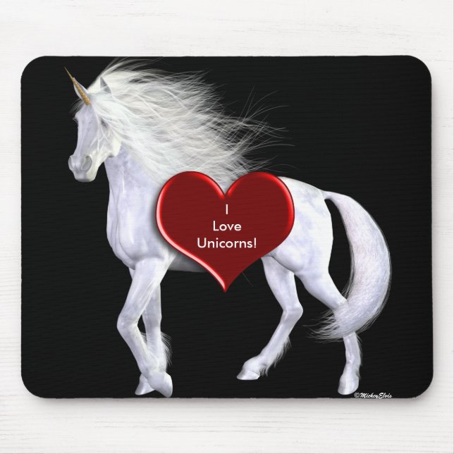 Mousepad Beleza do branco do unicórnio (Frente)