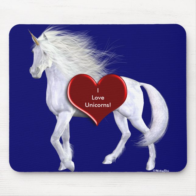 Mousepad Beleza do branco do unicórnio (Frente)