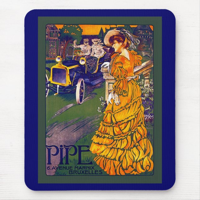 Mousepad Belga Art Nouveau Automobile Ad (Frente)