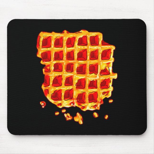 Mousepad Belgian Waffle Syrup Breakfast Food Snack Waffle L (Frente)