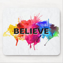 Mousepad BELIEVE Paint Splash Abstrato