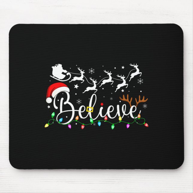 Mousepad Believe Santa Claus Believe Christmas Matching Paj (Frente)