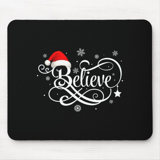 Mousepad Believe Santa Claus Believe Christmas Matching Paj (Frente)