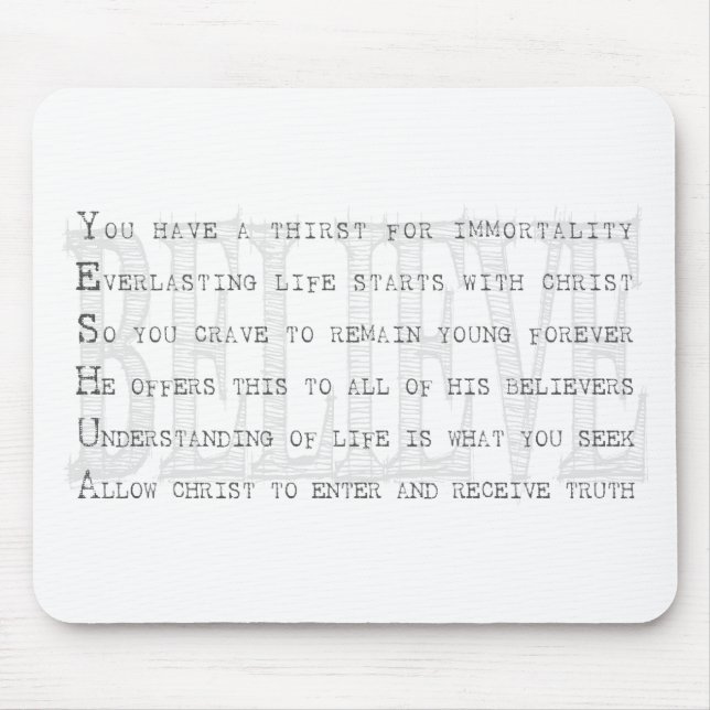 Mousepad Believe Yeshua. Christian (Frente)
