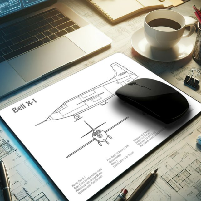 Mousepad Bell X-1 - Planos de Blueprint do Avião BD (Criador carregado)