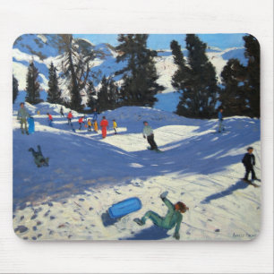 Mousepad Belle azul Plagne do pequeno trenó