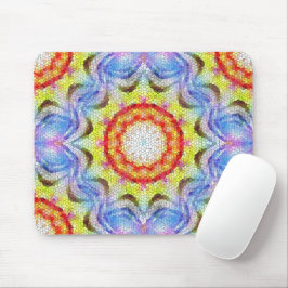 Mousepad Belo Brilho Azulejo Mosaico Flor Sol