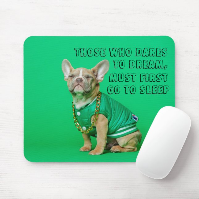 Mousepad Belo Bulldog Francês Com Cotação Inspiracional (Com mouse)