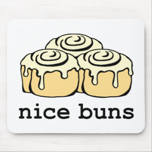 Mousepad Belo Buns, Roll de Canela, Design de Cartum Engra