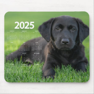 Mousepad Belo calendário negro Labrador 2025