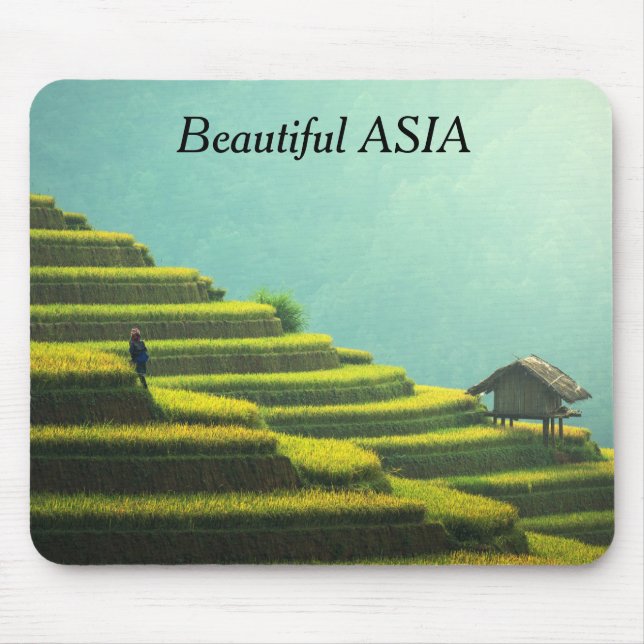 Mousepad Belo cartão postal da Ásia com seu texto (Frente)