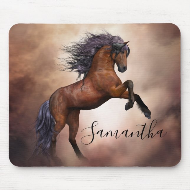 Mousepad Belo Cavalo Castanho de raça pura (Frente)