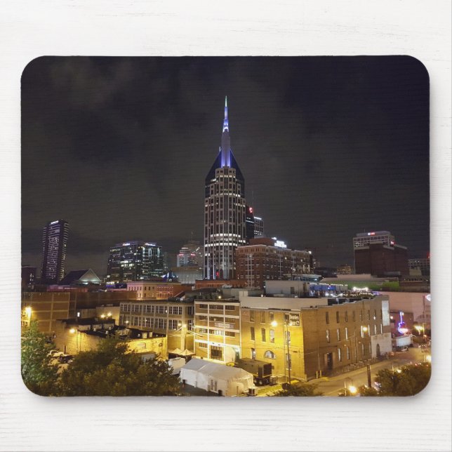 Mousepad Belo Centro Nashville Tennessee à noite (Frente)