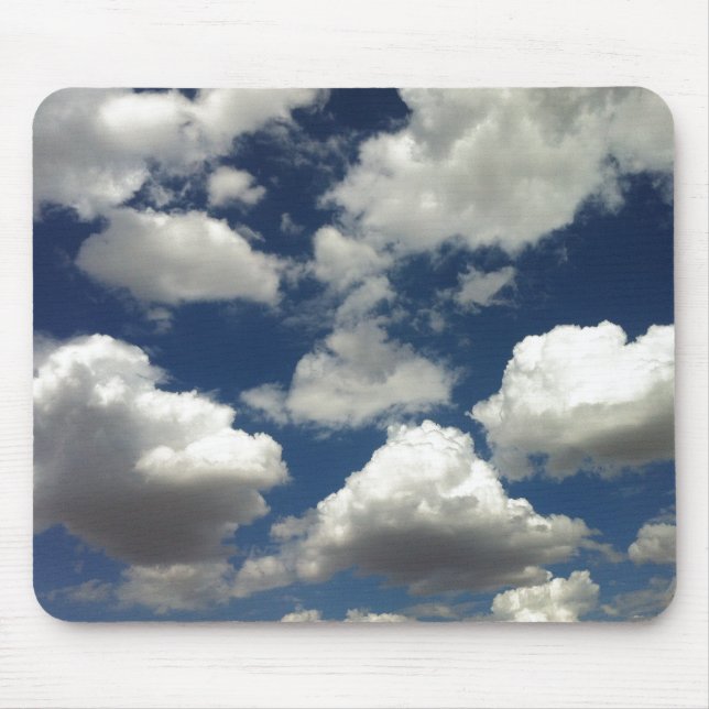 Mousepad Belo Céu Azul com Nuvens Brancas Puffy (Frente)