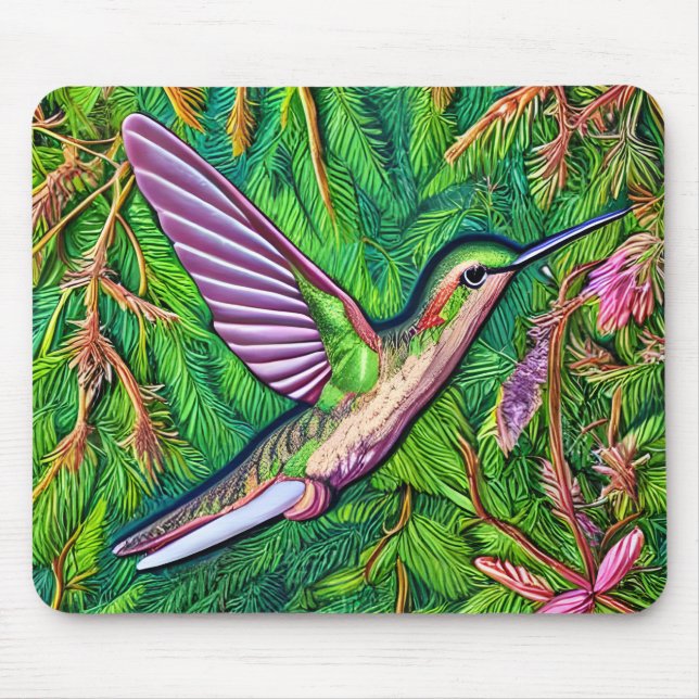 Mousepad Belo Chique Pequeno Hummingbird. (Frente)