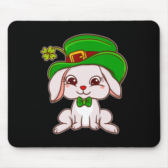 Mousepad Belo Coelhinho Irlandês Vestido para a Rua No Dia  (Frente)