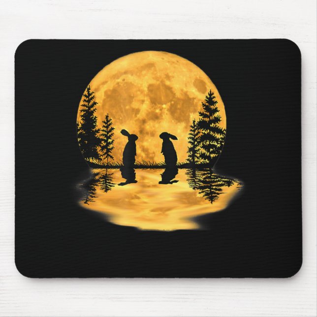 Mousepad Belo Coelho Coelho Coelho Coelho Céu-Lua Noite (Frente)