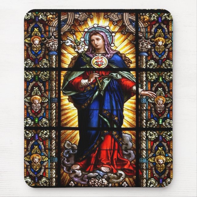 Mousepad Belo Coração Religioso Sagrado da Virgem Maria (Frente)