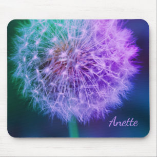 Mousepad Belo Dandelion no fundo azul  