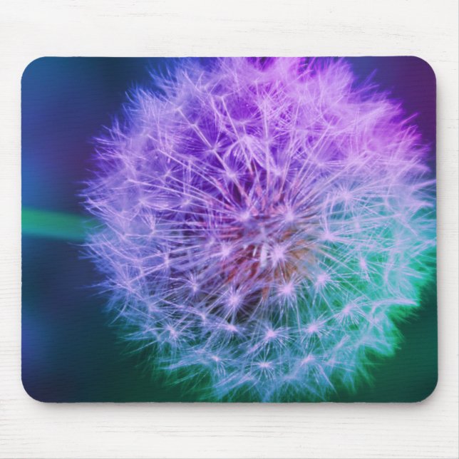 Mousepad Belo Dandelion no fundo verde e azul (Frente)